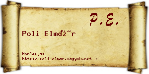 Poli Elmár névjegykártya